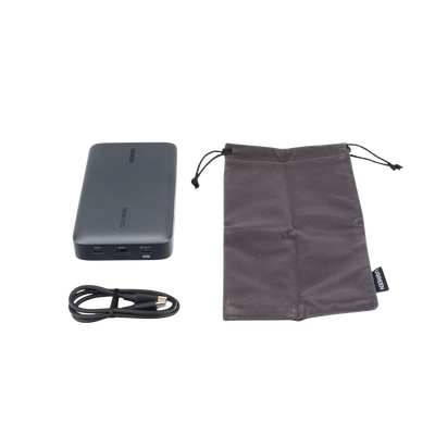 Power Bank de 20000mAh | 3 Salidas 100W Max. | USB-A + 2 USB-C | PD 3.0 | QC3.0 | FCP | SCP | Pantalla Inteligente | Carcasa Ignifuga | Color Gris | Incluye Cable USB de 50cm | Carga tu Laptop de Manera Segura. - Image 6