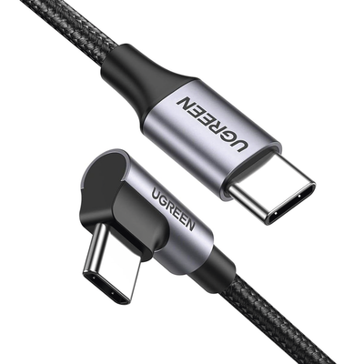 Cable USB-C a USB-C | 1 Metro (3.28 Pies) | Conector con Ángulo Recto de 90° | Carga Rápida de hasta 60W | 480 Mbps | PD3.0 | QC4.0/3.0/2.0 | FPC | AFC | Protección Integrada | Caja de Aluminio | Nylon Trenzado | Color Negro - Image 2