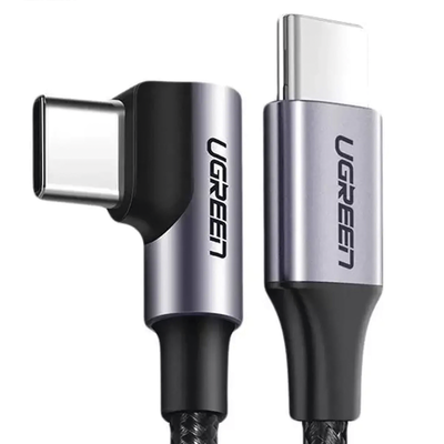 Cable USB-C a USB-C | 1 Metro (3.28 Pies) | Conector con Ángulo Recto de 90° | Carga Rápida de hasta 60W | 480 Mbps | PD3.0 | QC4.0/3.0/2.0 | FPC | AFC | Protección Integrada | Caja de Aluminio | Nylon Trenzado | Color Negro - Image 3