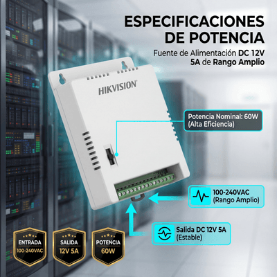 Fuente de Poder Regulada 12 Vcc / 13.5 Vcc / 15 Vcc para 8 Cámaras / 8 Amperes (1 Amp por Salida) / Voltaje de Entrada 90 - 130 VCA / Filtro de Ruido para Cámaras 4K / Modo para Largas Distancias - Image 7