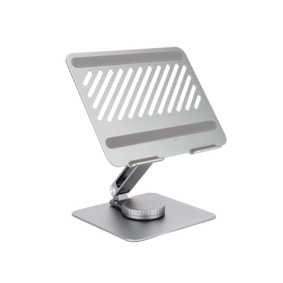 Soporte Giratorio de Aluminio para Laptop | Giratorio 360° | Función de Bloqueo | Soporta Laptops de 10 a 17.3''| Capacidad de Carga 5Kg | Excelente Estabilidad | Diseño Ergonómico | Altura y Angulo Ajustable | Plegable y Port& - Image 3