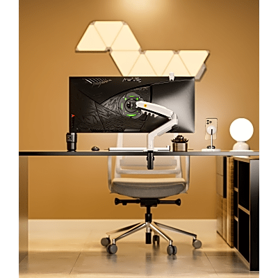Brazo Ajustable para Monitor Ergonómico / Compatible con Monitores de 17" - 30" / Capacidad de Peso hasta 9 kg / Rotación 360° / Inclinación +85° a -30° / Giro 180° / Ajuste de Resorte de Gas / Color Blanco - Image 3